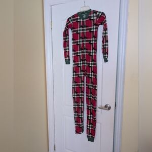 Little Blue House Red Plaid One-Piece Pajamas Size 12